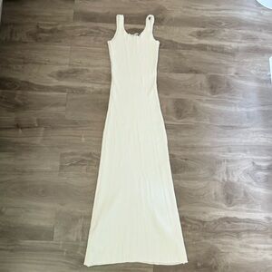 Elegant Cream Knit Maxi Dress by Mango